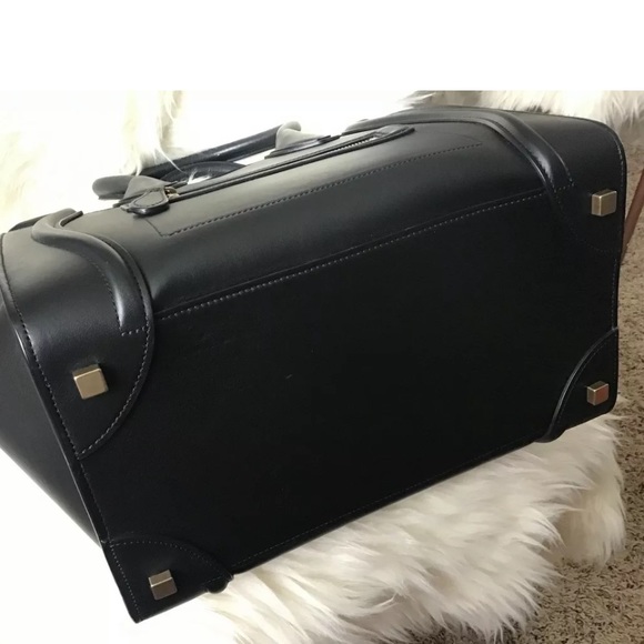 CELINE MINI LUGGAGE BAG SMOOTH BLACK CALFSKIN - Picture 8 of 14